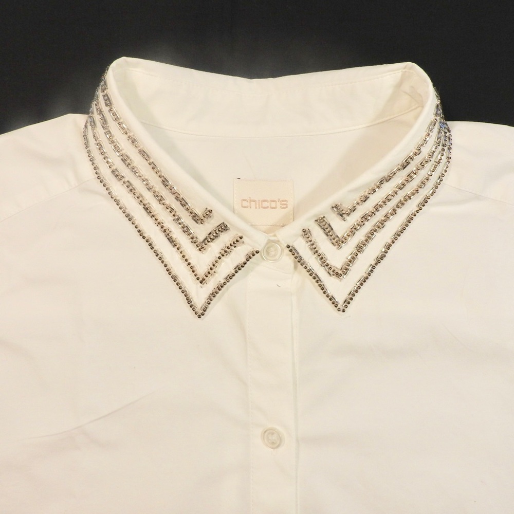 Chicos misses size 2 (12) beaded shirt tunic